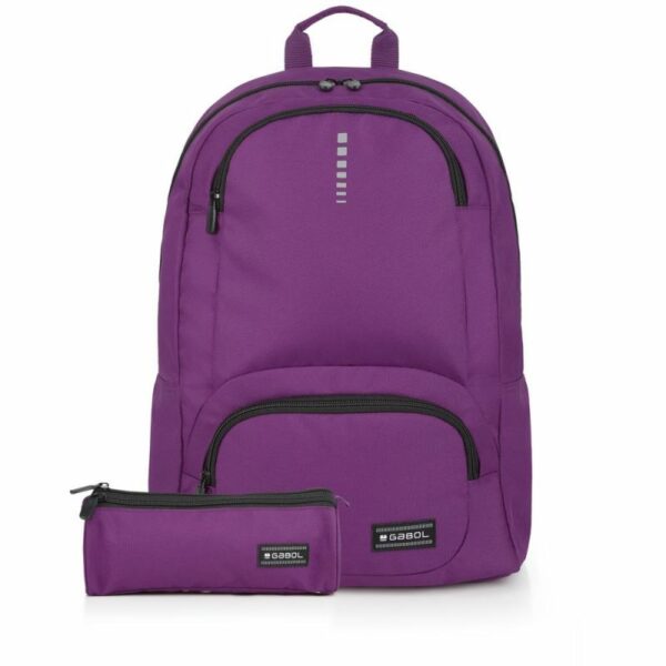 Set Mochila + Estuhe Triple Impact Morado Gabol