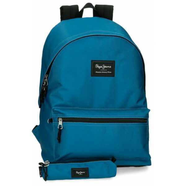 Mochila Pepe Jeans Aris + Estuche Azul