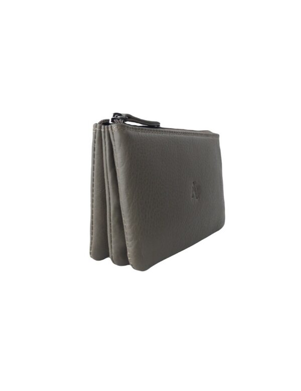 Monedero De Piel Gris Adapell