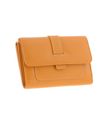Billetera De Piel Mostaza Adapell