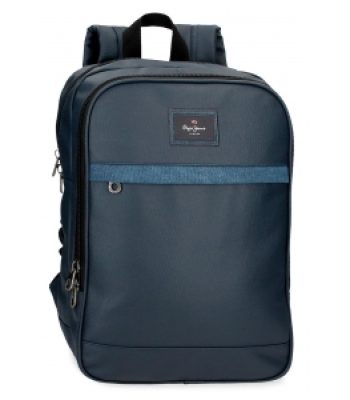 Mochila Ordenador 15,6" Dos Compartimentos Azul Marino Court Pepe Jeans