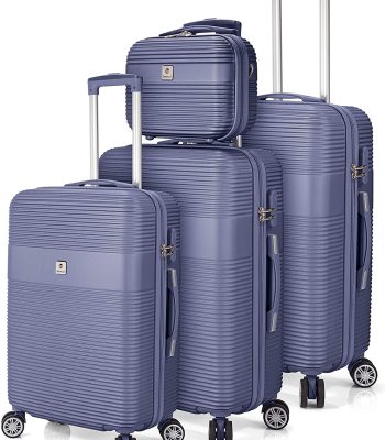 Juego De Maleta + Neceser Azul Marino Benzi